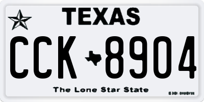 TX license plate CCK8904