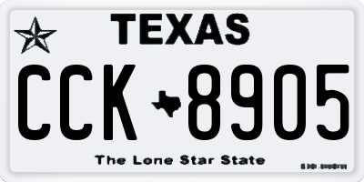 TX license plate CCK8905