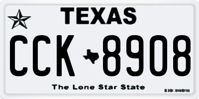 TX license plate CCK8908