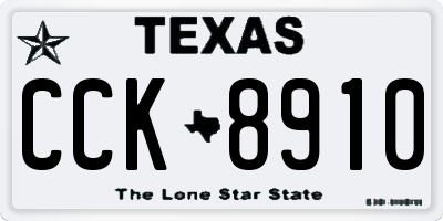TX license plate CCK8910