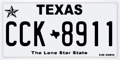 TX license plate CCK8911