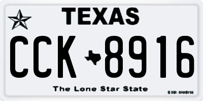 TX license plate CCK8916