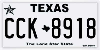 TX license plate CCK8918
