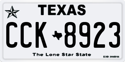 TX license plate CCK8923