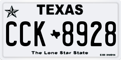 TX license plate CCK8928