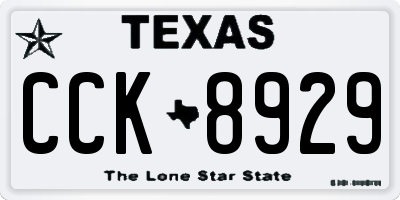 TX license plate CCK8929