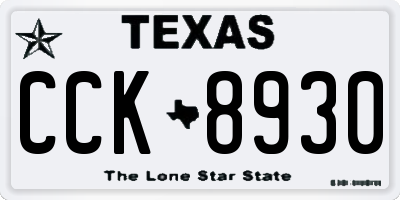 TX license plate CCK8930