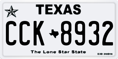 TX license plate CCK8932