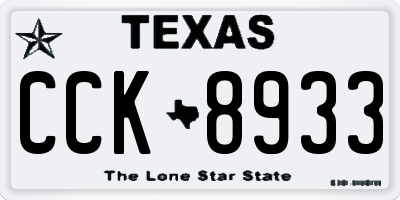 TX license plate CCK8933