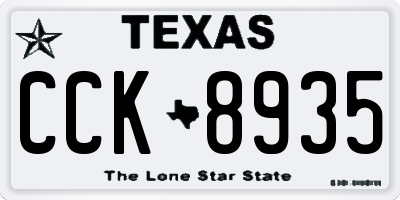 TX license plate CCK8935