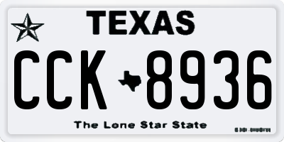 TX license plate CCK8936