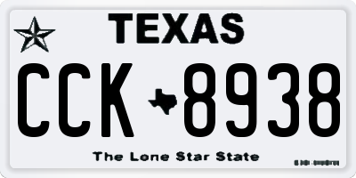 TX license plate CCK8938