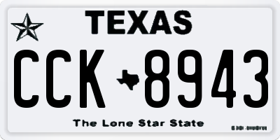 TX license plate CCK8943