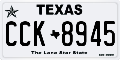 TX license plate CCK8945