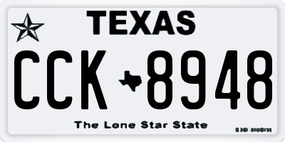 TX license plate CCK8948