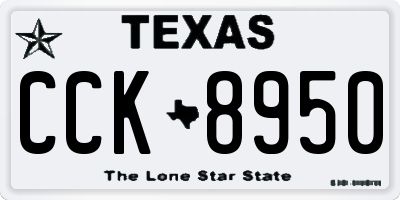TX license plate CCK8950