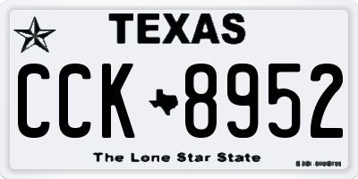 TX license plate CCK8952
