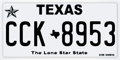 TX license plate CCK8953