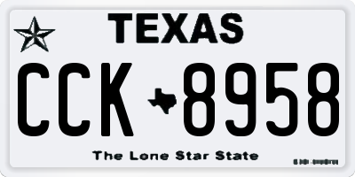 TX license plate CCK8958