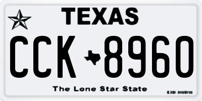 TX license plate CCK8960