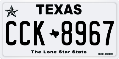TX license plate CCK8967