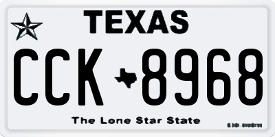 TX license plate CCK8968