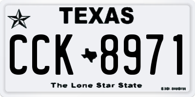 TX license plate CCK8971
