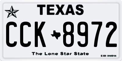 TX license plate CCK8972