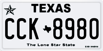 TX license plate CCK8980