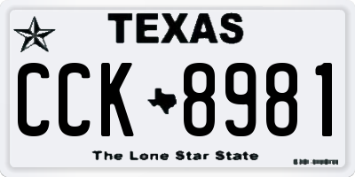 TX license plate CCK8981