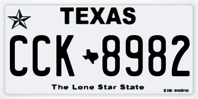 TX license plate CCK8982