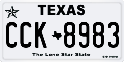 TX license plate CCK8983