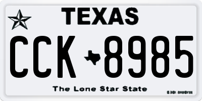 TX license plate CCK8985