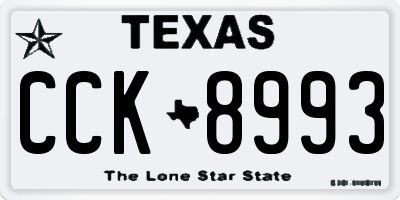 TX license plate CCK8993