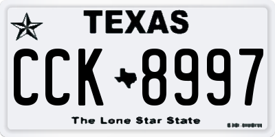 TX license plate CCK8997
