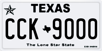 TX license plate CCK9000