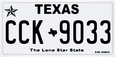 TX license plate CCK9033