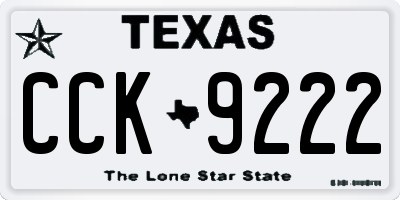 TX license plate CCK9222