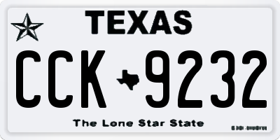 TX license plate CCK9232