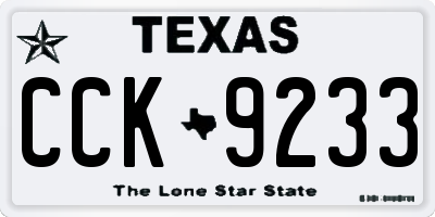 TX license plate CCK9233