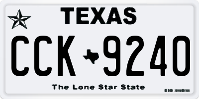 TX license plate CCK9240
