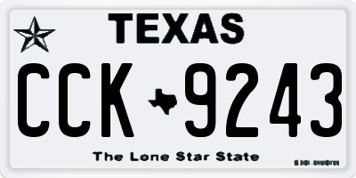 TX license plate CCK9243