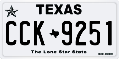 TX license plate CCK9251