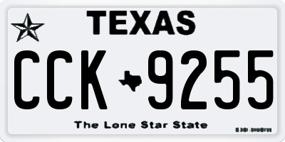 TX license plate CCK9255