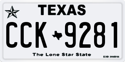 TX license plate CCK9281