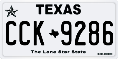 TX license plate CCK9286