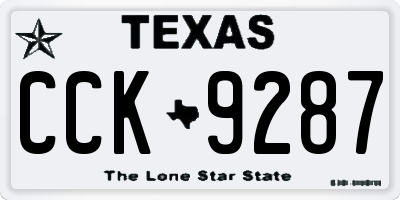 TX license plate CCK9287