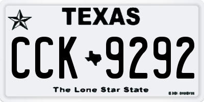 TX license plate CCK9292