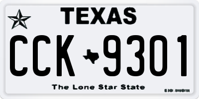 TX license plate CCK9301