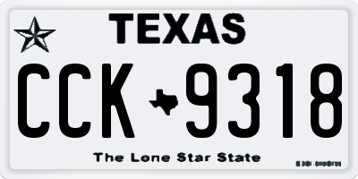 TX license plate CCK9318